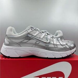 Nike P-6000 Racer White Metallic Silver GS BRAND NEW Multiple Sizes